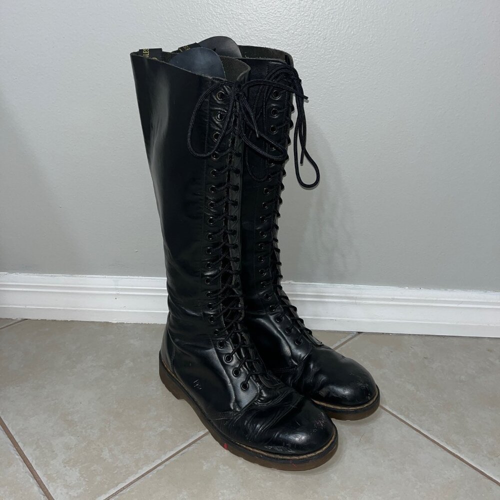 Sold - Vintage Dr. Martens 1420 20 Eye Boots 20 Holes Eyelets MIE England